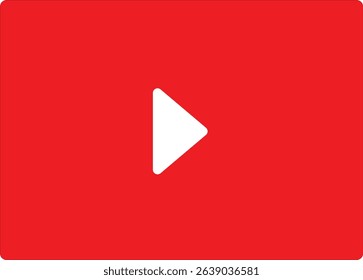 Play Button Icon in YouTube Style.Classic red play button icon inspired by YouTube branding. Ideal for video-related content.
