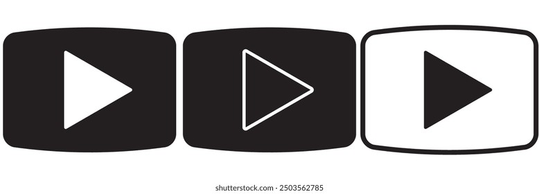 play button icons collection, button icon, icon vector, illustration