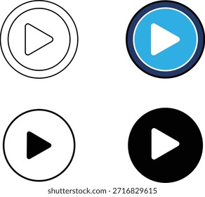 Juega iconos de Botón en diferentes estilos Vector