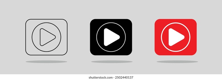 Juega iconos de Botón. Vector de Web digital. icono de reproducción de música eps 10