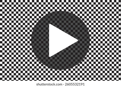 Play button icons on transparent backdrop. Digital web vector illustration. EPS 10