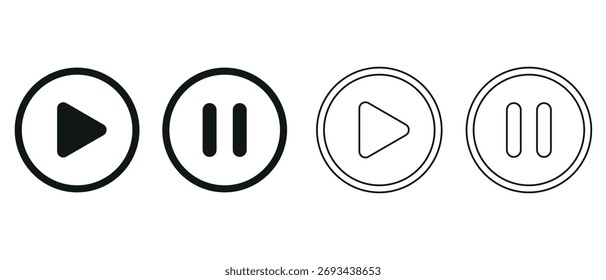 Juega iconos de Botón sobre fondo transparente. Vector web digital
