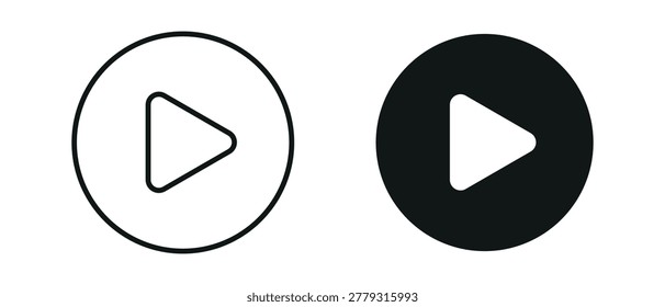 Play button icons on transparent backdrop. Digita webl vector
