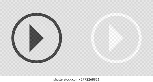 Play button icons on transparent backdrop. Digita webl vector illustration