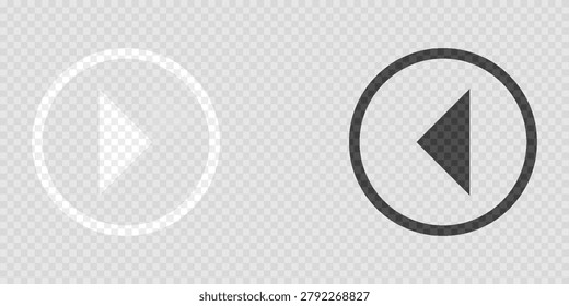 Play button icons on transparent backdrop. Digita webl vector illustration