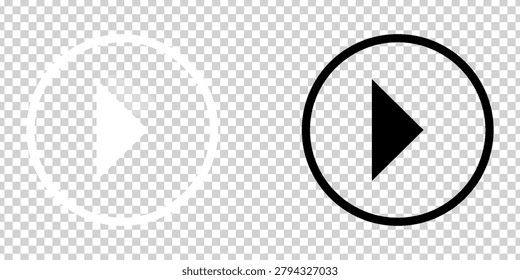 Play button icons on transparent backdrop. Digita webl vector illustration