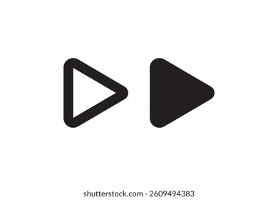 Play button icons in outline and solid style Vector