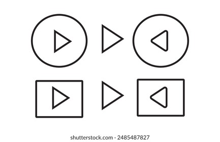 Play button icons set. Player Button set icon sign. Start buttons circle flat style collection.