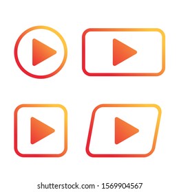 play button icons set. Vector sign. Design elements 