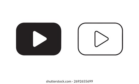 Play button icons with transparent background