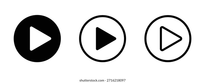 Schaltflächensymbole im trendigen flachen Stil abspielen