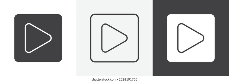 Play button icon.Trendy modern flat linear vector illustration on white background.