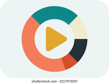 play button illustration in minimal style isolated on background
