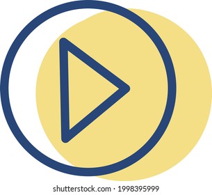 Play button, illustration, on a white background.