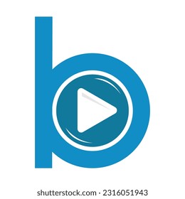 Play button inside letter b