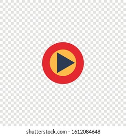 Play button isolated on transparent background.