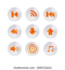 Play button isolated vector illustration set