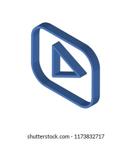 Play button isometric left top view 3D icon