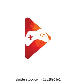  Play Button and Joy Stick Gaming Logo design template.