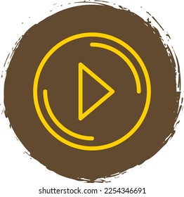 Play button Line Circle Yellow Vector Icon Design