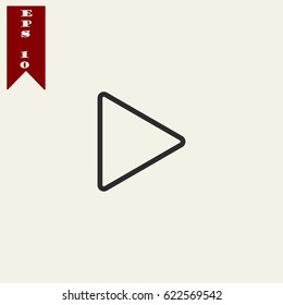 Play button line design vector icon