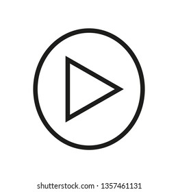 Play button line icon, outline vector sign, linear style pictogram isolated on white. Symbol, logo illustration. Editable stroke eps10
