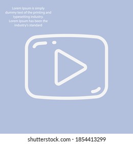 Play button line icon, outline vector illustration.