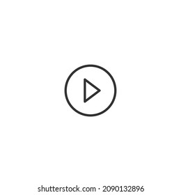 play button line icon, outline vector sign, pixel perfect icon
