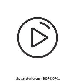 Play button line icon for web template and app. Vector illustration design on white background. EPS 10