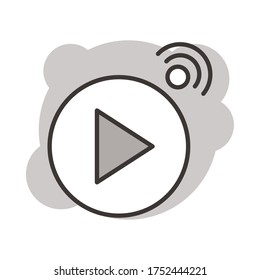 play button line style icon vector illustration design