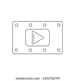 play button line vector icon