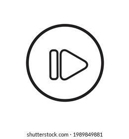 play button lineart glyph icon vector template