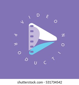  play button logo, abstract vector