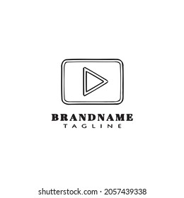 play button logo cartoon icon design modern vector illustration