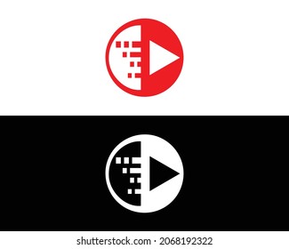 Plantilla de Ilustración de Icono de diseño del logotipo del botón Reproducir.