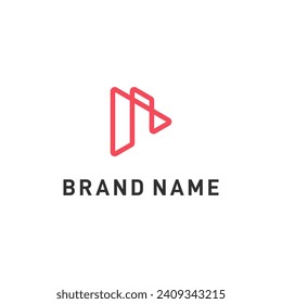 Play Button Logo Design with Letter I