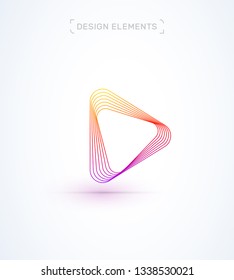 Play button logo design. Line geometric, simple and clean application icon, music and video player icon