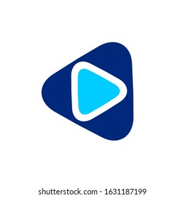 play button logo design vector template