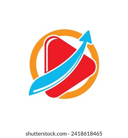 Icono del logotipo del botón Reproducir ilustración vectorial