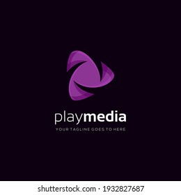Play button logo icon media logo abstract