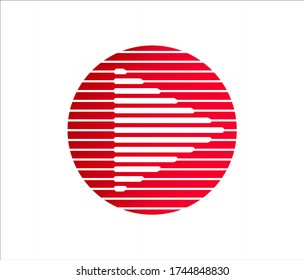 Play button logo icon in striped abstract style isolated on white background. Play symbol for your web site design, logo, app, UI. Vector illustration.