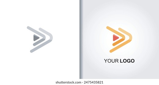 reproducir Plantilla de icono de logotipo de Botón