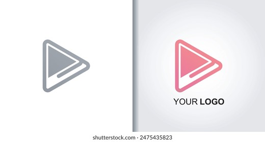 play button logo icon template