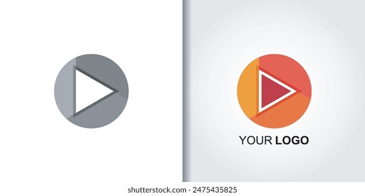 play button logo icon template