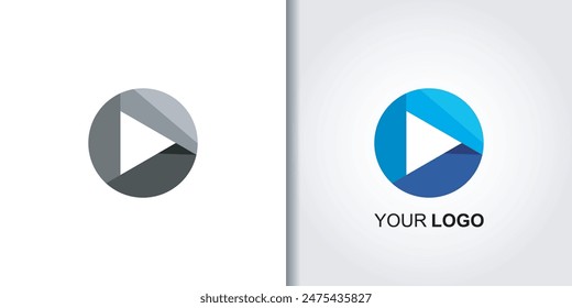 play button logo icon template
