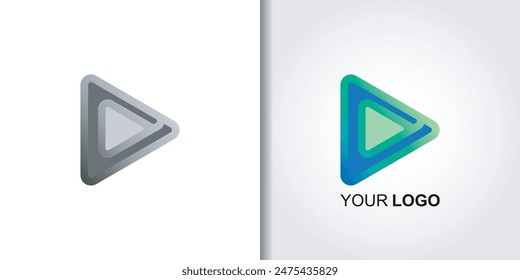 play button logo icon template