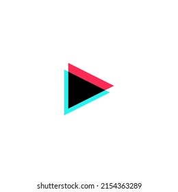 Play button logo with multi-colored with a triangular base shape. perfect for content creators - Vector