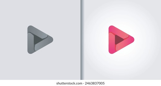 play button logo set vector