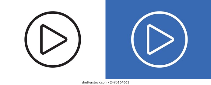 Play button logo sign set vector outline