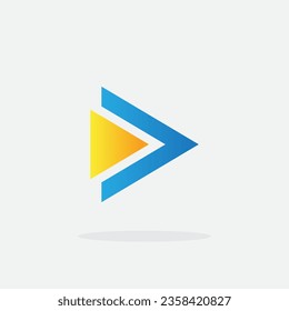 Play button for media app logo. Streaming service app Logotype. Multimedia player icon design element for Music and movie start sign, audio and video editor logo